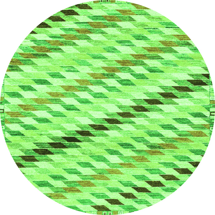 Round Abstract Green Modern Rug, abs3419grn