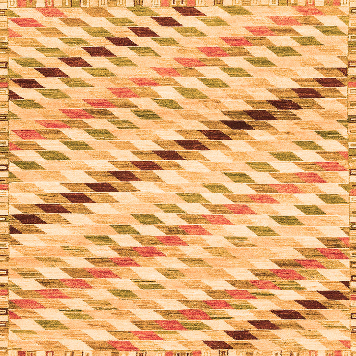 Square Machine Washable Abstract Orange Modern Area Rugs, wshabs3419org
