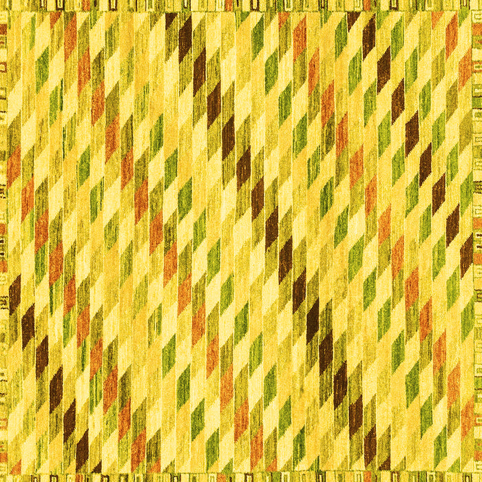 Square Abstract Yellow Modern Rug, abs3419yw