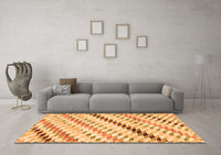 Machine Washable Abstract Orange Modern Rug, wshabs3419org