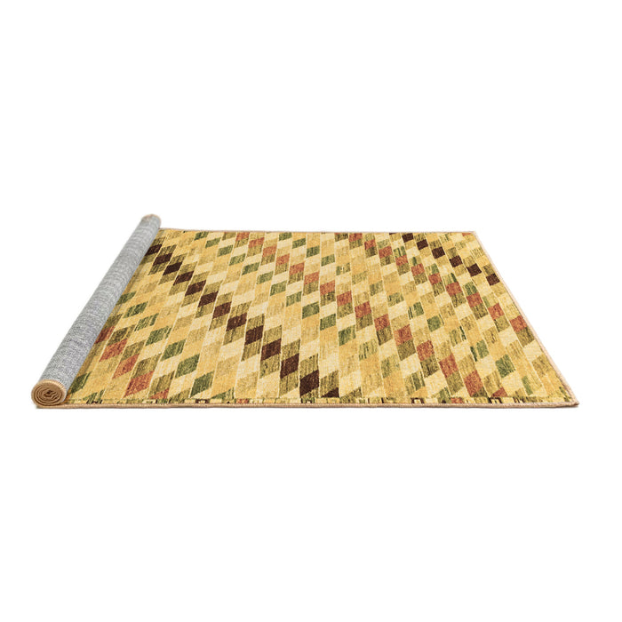 Sideview of Machine Washable Abstract Brown Modern Rug, wshabs3419brn