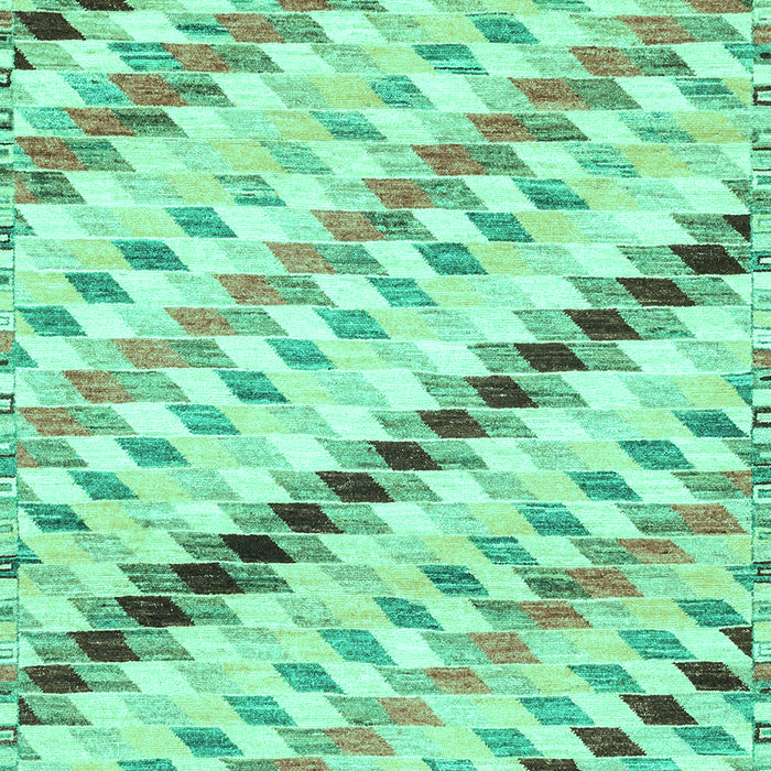 Machine Washable Abstract Turquoise Modern Area Rugs, wshabs3419turq