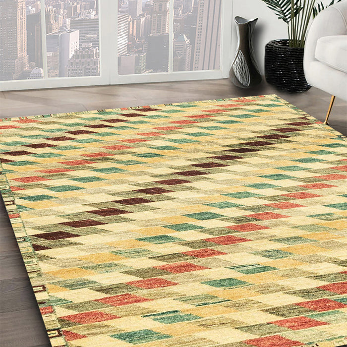 Machine Washable Abstract Cinnamon Brown Rug in a Family Room, wshabs3419