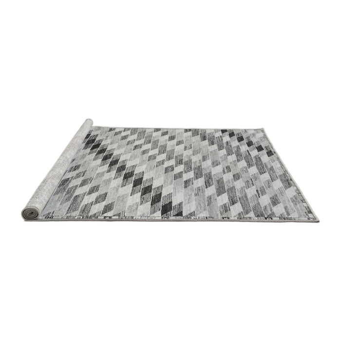 Sideview of Machine Washable Abstract Gray Modern Rug, wshabs3419gry