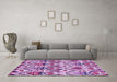 Machine Washable Abstract Purple Modern Area Rugs in a Living Room, wshabs341pur