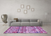 Machine Washable Abstract Purple Modern Rug, wshabs341pur