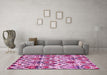 Machine Washable Abstract Pink Modern Rug in a Living Room, wshabs341pnk