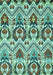 Machine Washable Abstract Turquoise Modern Area Rugs, wshabs341turq