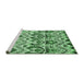 Sideview of Machine Washable Abstract Emerald Green Modern Area Rugs, wshabs341emgrn