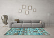 Machine Washable Abstract Light Blue Modern Rug in a Living Room, wshabs341lblu