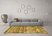 Machine Washable Abstract Yellow Modern Rug in a Living Room, wshabs341yw