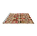 Sideview of Machine Washable Abstract Orange Modern Area Rugs, wshabs341org