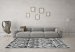 Machine Washable Abstract Gray Modern Rug in a Living Room,, wshabs341gry