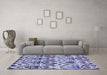 Machine Washable Abstract Blue Modern Rug in a Living Room, wshabs341blu