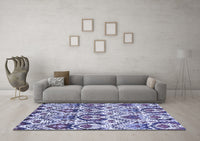 Machine Washable Abstract Blue Modern Rug, wshabs341blu