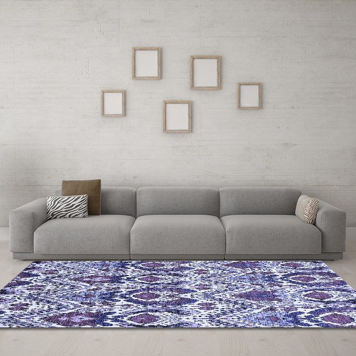 Machine Washable Abstract Blue Modern Rug in a Living Room, wshabs341blu