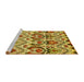 Sideview of Machine Washable Abstract Yellow Modern Rug, wshabs341yw