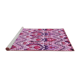 Sideview of Machine Washable Abstract Pink Modern Rug, wshabs341pnk