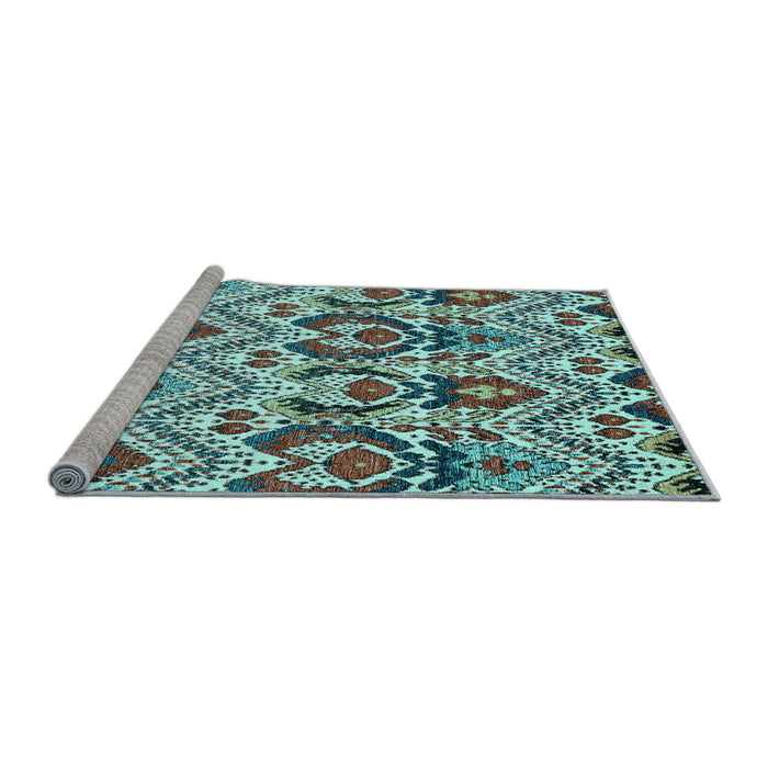 Sideview of Machine Washable Abstract Light Blue Modern Rug, wshabs341lblu