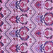 Square Machine Washable Abstract Purple Modern Area Rugs, wshabs341pur