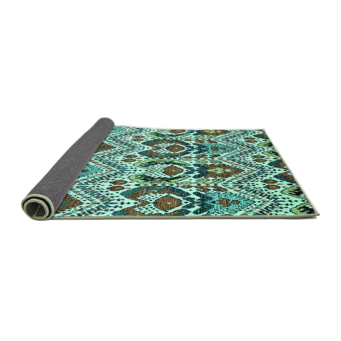Sideview of Abstract Turquoise Modern Rug, abs341turq
