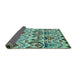 Sideview of Abstract Turquoise Modern Rug, abs341turq