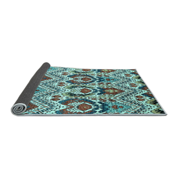 Sideview of Abstract Light Blue Modern Rug, abs341lblu