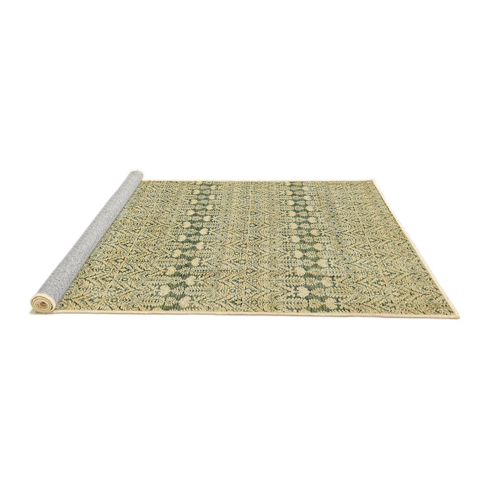 Sideview of Machine Washable Abstract Sun Yellow Rug, wshabs342