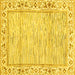 Square Abstract Yellow Modern Rug, abs3420yw