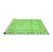 Sideview of Machine Washable Abstract Green Modern Area Rugs, wshabs3420grn