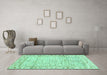 Machine Washable Abstract Turquoise Modern Area Rugs in a Living Room,, wshabs3420turq