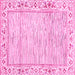 Square Abstract Pink Modern Rug, abs3420pnk