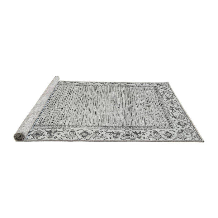 Sideview of Machine Washable Abstract Gray Modern Rug, wshabs3420gry