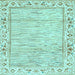 Square Abstract Light Blue Modern Rug, abs3420lblu