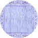 Round Machine Washable Abstract Blue Modern Rug, wshabs3420blu