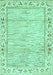 Machine Washable Abstract Turquoise Modern Area Rugs, wshabs3420turq