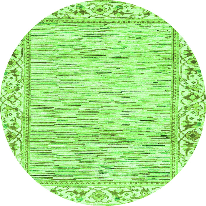 Round Abstract Green Modern Rug, abs3420grn