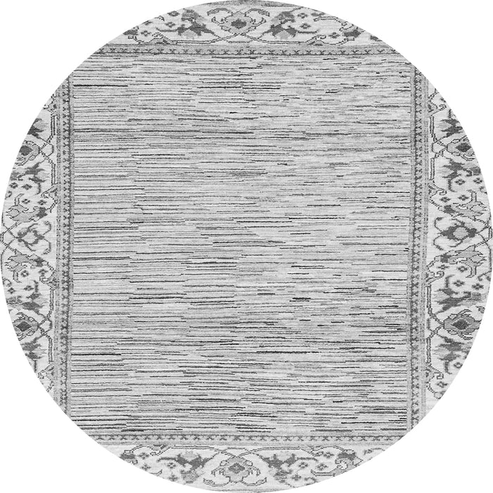 Round Abstract Gray Modern Rug, abs3420gry