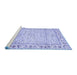 Sideview of Machine Washable Abstract Blue Modern Rug, wshabs3420blu