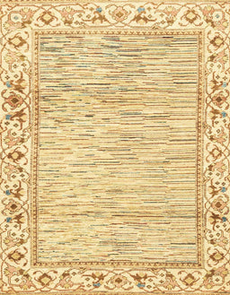 Machine Washable Abstract Yellow Rug, wshabs3420