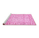 Sideview of Machine Washable Abstract Pink Modern Rug, wshabs3420pnk