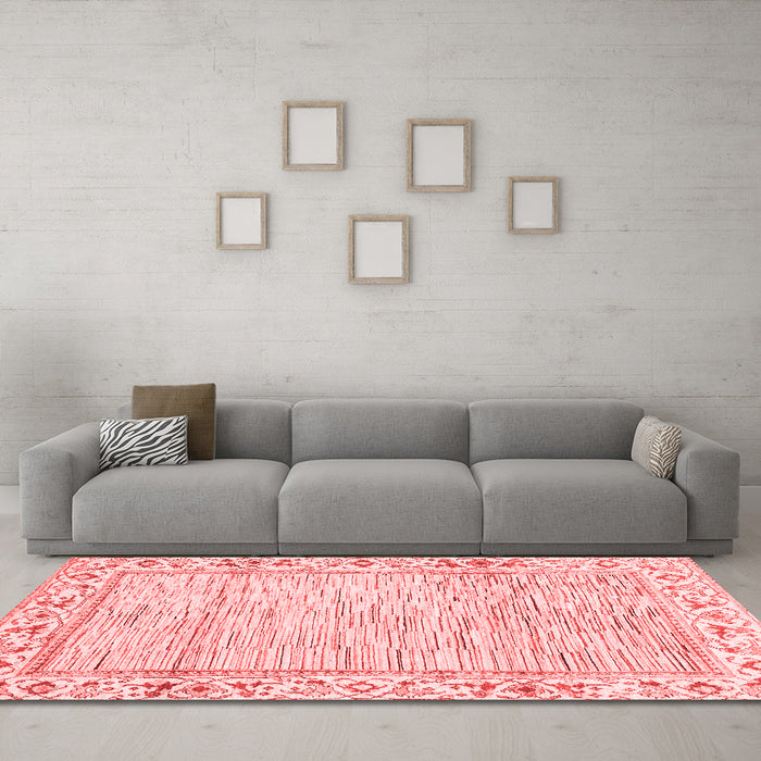 Modern Red Washable Rugs