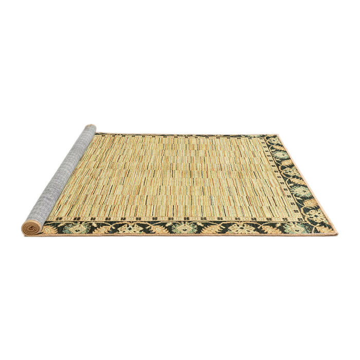 Sideview of Machine Washable Abstract Cinnamon Brown Rug, wshabs3421