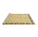 Sideview of Machine Washable Abstract Cinnamon Brown Rug, wshabs3421