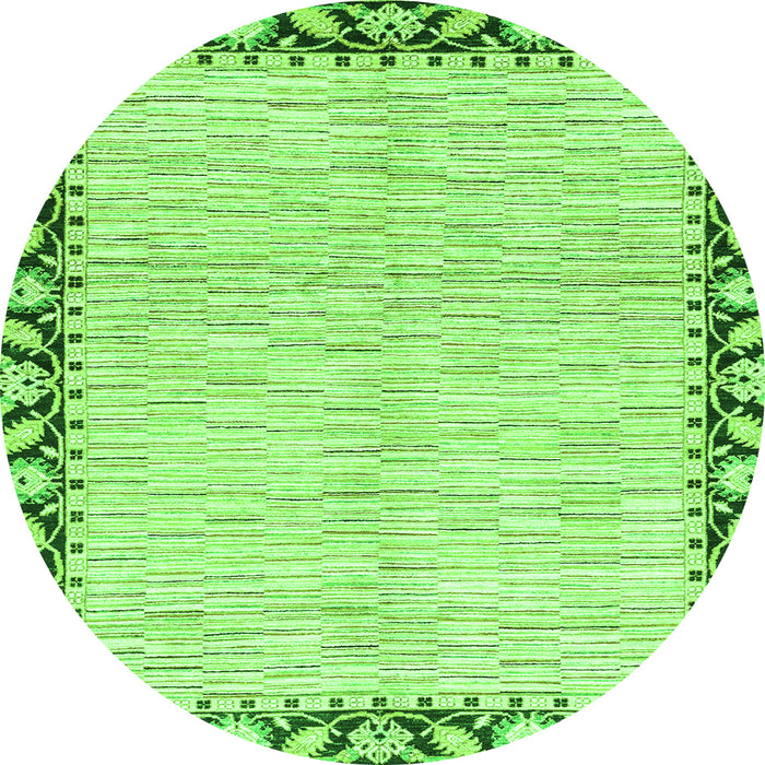 Round Abstract Green Modern Rug, abs3421grn