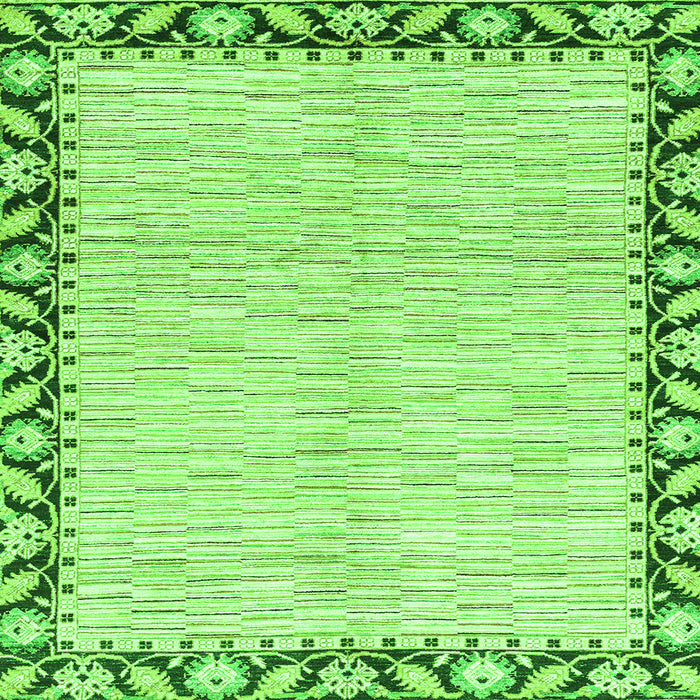 Square Abstract Green Modern Rug, abs3421grn