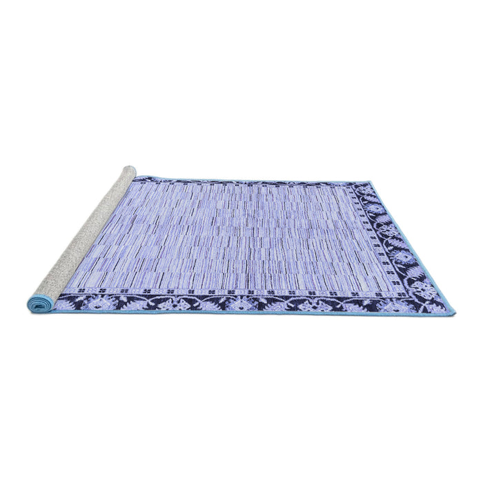 Sideview of Machine Washable Abstract Blue Modern Rug, wshabs3421blu