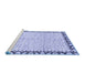 Sideview of Machine Washable Abstract Blue Modern Rug, wshabs3421blu