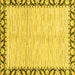 Square Machine Washable Abstract Yellow Modern Rug, wshabs3421yw