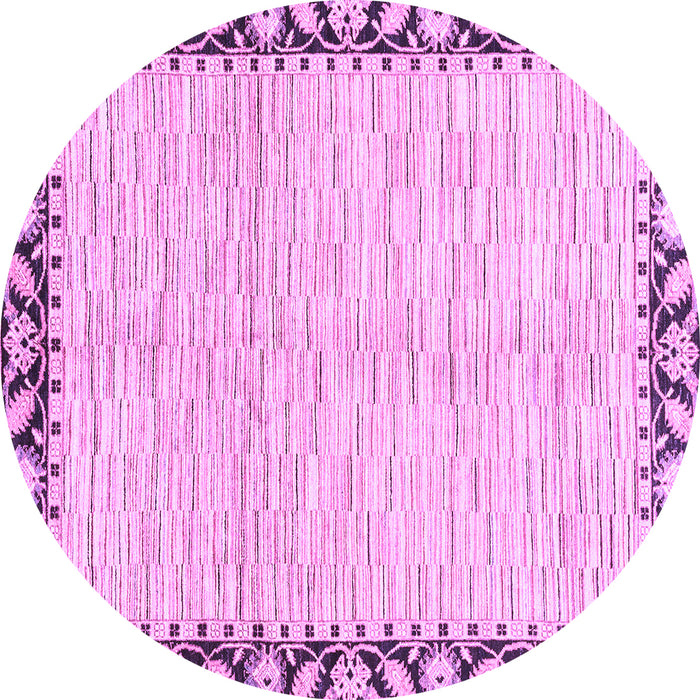 Round Machine Washable Abstract Purple Modern Area Rugs, wshabs3421pur